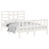 vidaXL Bedframe massief hout wit 140x190 cm