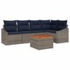 vidaXL Tuinbankenset met opslag 6 pcs Grijs en Marineblauw poly rattan