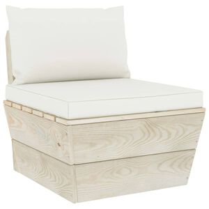 vidaXL Tuinmiddenbank met kussens pallet geïmpregneerd vurenhout