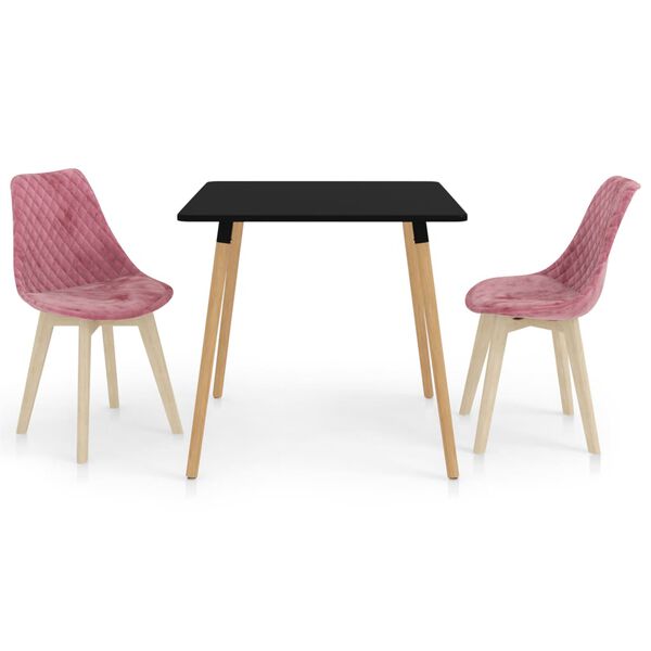 vidaXL 3-delige Eethoek roze