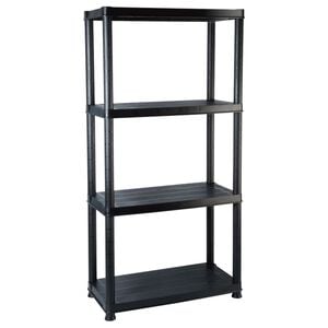 vidaXL Opbergrek 4-laags 61x30,5x130 cm kunststof zwart