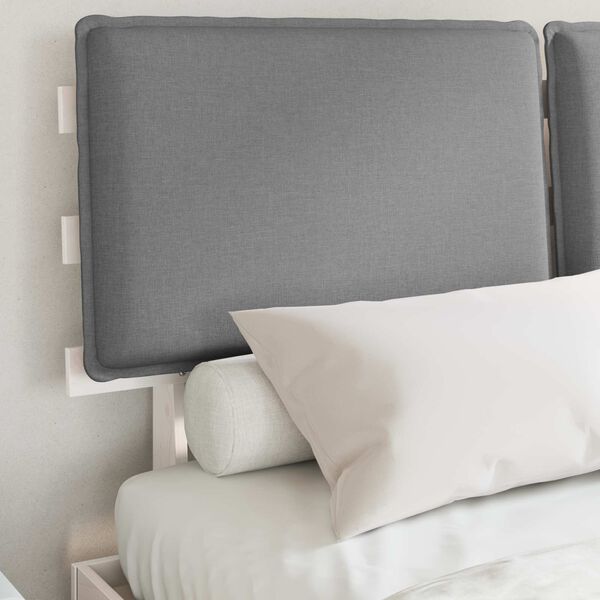 vidaXL Bedframe met Gevoerd Hoofdgedeelte Lichtgrijs 135 x 190 cm