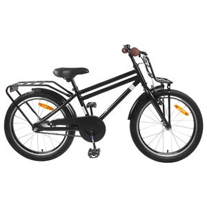vidaXL Kinderfiets 18 Inch voor 5-7 jaar Zwart