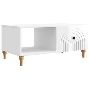vidaXL Salontafel Hoogglans Wit 90 x 50 x 40 cm Bewerkt hout