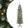 vidaXL Kunstmatige slanke kerstboom Groen en Wit 150 cm