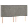 vidaXL Hoofdbord LED 203x16x118/128 cm fluweel lichtgrijs