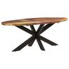 vidaXL Eettafel ovaal 200x100x75 cm massief gerecycled hout