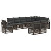 vidaXL Tuinbankenset 10 pcs Grijs poly rattan