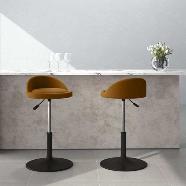 vidaXL Eetkamerstoelen draaibaar 2 st fluweel bruin