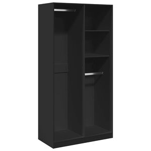 vidaXL Kledingkast 100x50x200 cm bewerkt hout zwart