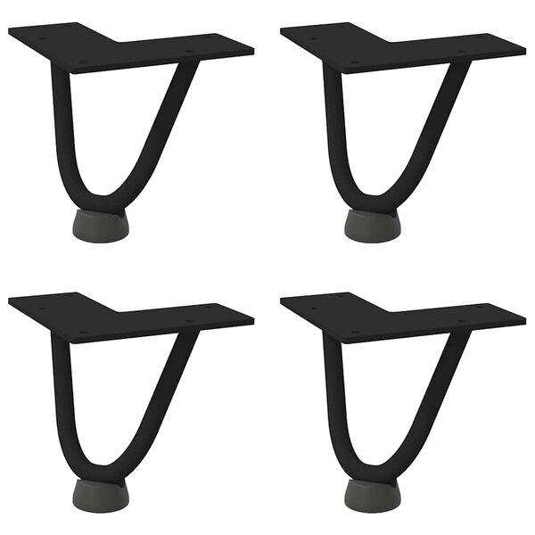 vidaXL Haarnadelpoten voor Salontafel 4 st 10 cm massief staal zwart