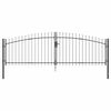 vidaXL Dubbele Poort WOERDEN 400 x 174,5 cm Staal Grijs Vergrendelbaar