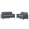 vidaXL 2-delige Loungeset met kussens fluweel donkergrijs