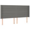vidaXL Hoofdbord met randen 183x16x118/128 cm stof donkergrijs