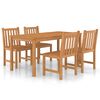 vidaXL 5-delige tuinset 160x80 cm massief teakhout