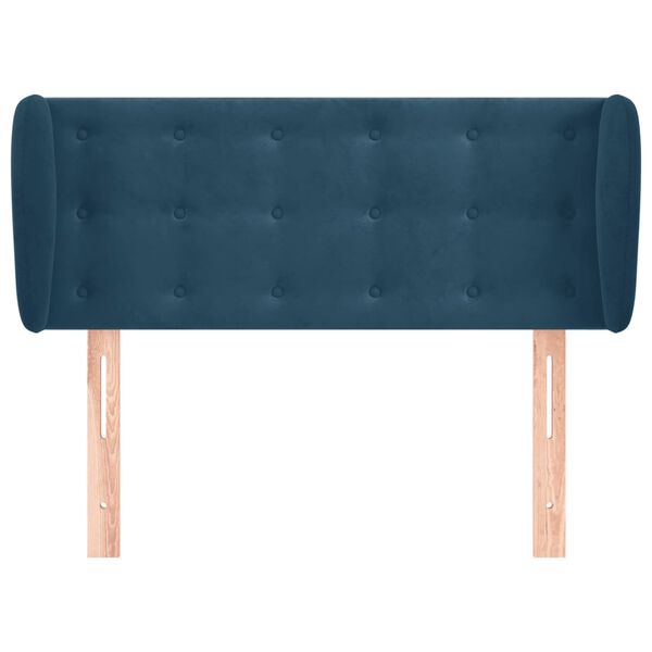vidaXL Hoofdbord met randen 93x23x78/88 cm fluweel donkerblauw
