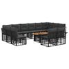 vidaXL Tuinbankenset 13 st Zwart en Donkergrijs poly rattan