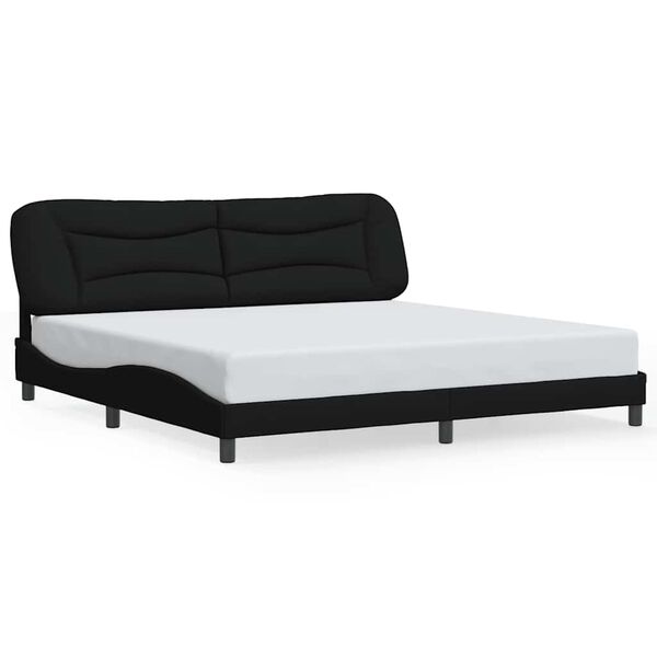 vidaXL Bedframe zonder matras "Hvar" stof zwart 200x200 cm