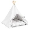 vidaXL Dieren teepee met kussen Wit 60 x 60 x 70 cm Polyester