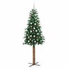 vidaXL Slanke Kerstboom Groen 210 cm PVC en massief dennenhout