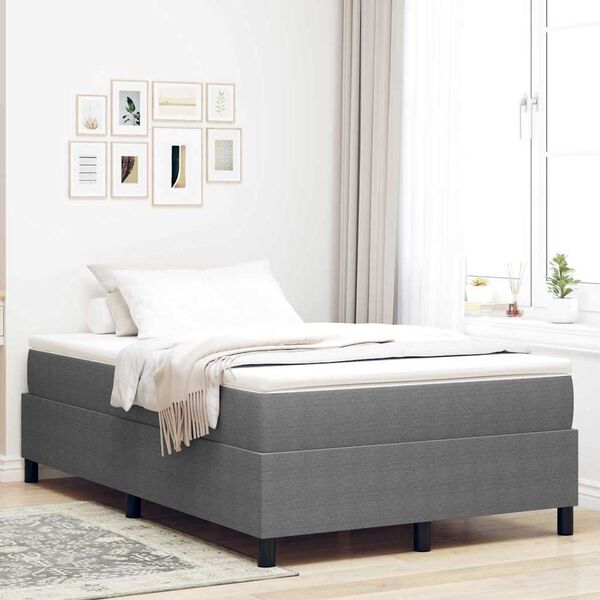 vidaXL Boxspring bed Lichtgrijs en wit. 193 x 120 x 60 cm
