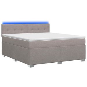 vidaXL Boxspring Bed met Matras en LED Taupe 140 x 200 cm Stof