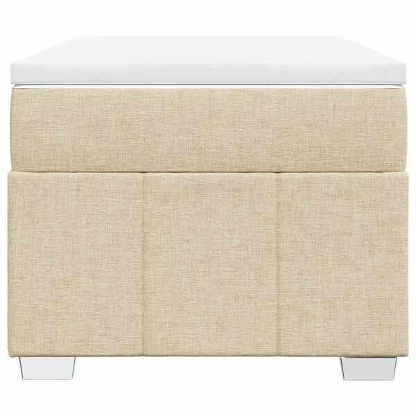 vidaXL Boxspring met matras stof cr&egrave;mekleurig 100x200 cm