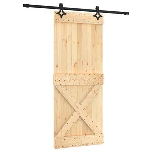 vidaXL Schuifdeur 85 x 210 cm Massief Grenenhout (Niet-Behandeld)