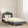 vidaXL Peuterbedframe met hoofdbord Donkergrijs 80 x 200 cm Stof