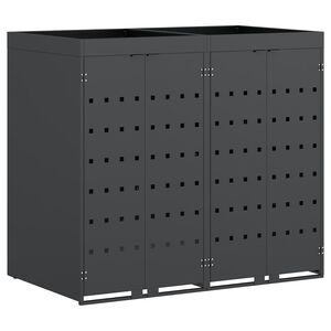 vidaXL Wieltjesbakopslag voor 2 bakken Antraciet 136 x 77,5 x 121,5 cm