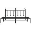 vidaXL Bedframe met hoofdbord metaal zwart 180x200 cm
