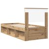 vidaXL Bedframe Ambachtelijk eiken 75 x 190 cm Massief grenenhout