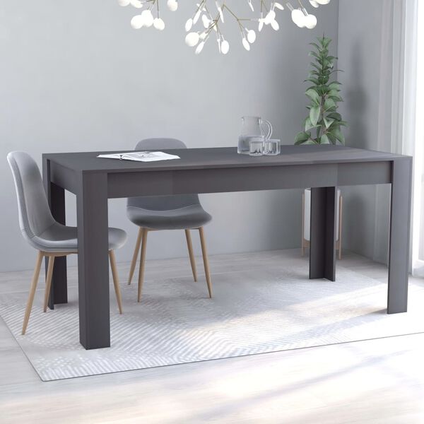 vidaXL Eettafel 160x80x76 cm spaanplaat grijs