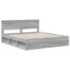 vidaXL Bedframe Grijs Sonoma 180 x 200 cm Massief grenenhout