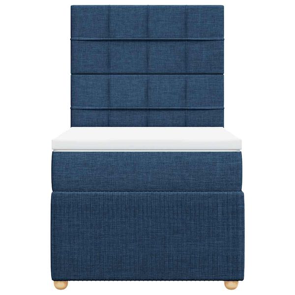 vidaXL Boxspring met matras stof blauw 80x200 cm