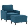 vidaXL Fauteuil met voetenbank 60 cm fluweel blauw