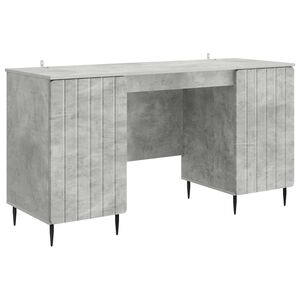 vidaXL Bureau met plank Betongrijs 142,5 x 50 x 75 cm Bewerkt hout