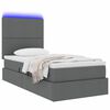 vidaXL Opbergbed met LED met matras Donkergrijs 90 x 190 cm Polyester