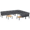 vidaXL 7-delige Loungeset met kussens aluminium zwart