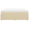 vidaXL Boxspring met matras stof cr&egrave;mekleurig 200x200 cm