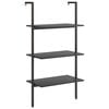 vidaXL Ladderrek met 3 schappen 64x35x120,5 cm zwart