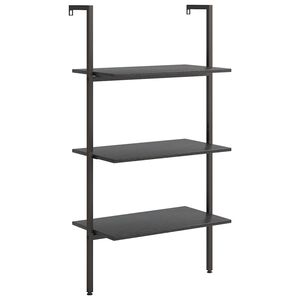 vidaXL Ladderrek met 3 schappen 64x35x120,5 cm zwart