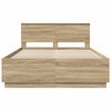 vidaXL Bedframe met hoofdeinde Sonoma Eiken 150 x 200 cm Bewerkt hout
