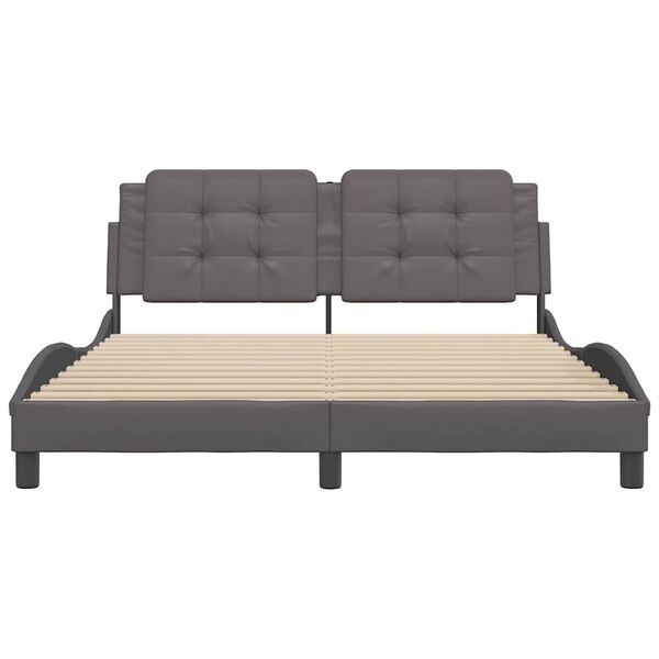 vidaXL Bedframe zonder matras "Zadar" kunstleer grijs 160x200 cm