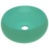 vidaXL Wastafel rond 40x15 cm keramiek mat lichtgroen