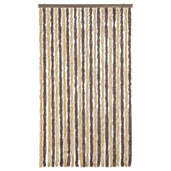 vidaXL Vliegengordijn 100x200 cm chenille donkerbruin en beige