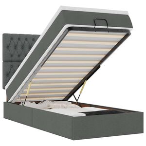 vidaXL Bed poef met matras en LED's stof 80x200 cm donkergrijs