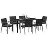 vidaXL Tuin eettafelset 7 pcs Zwart en Grijs PE Rattan