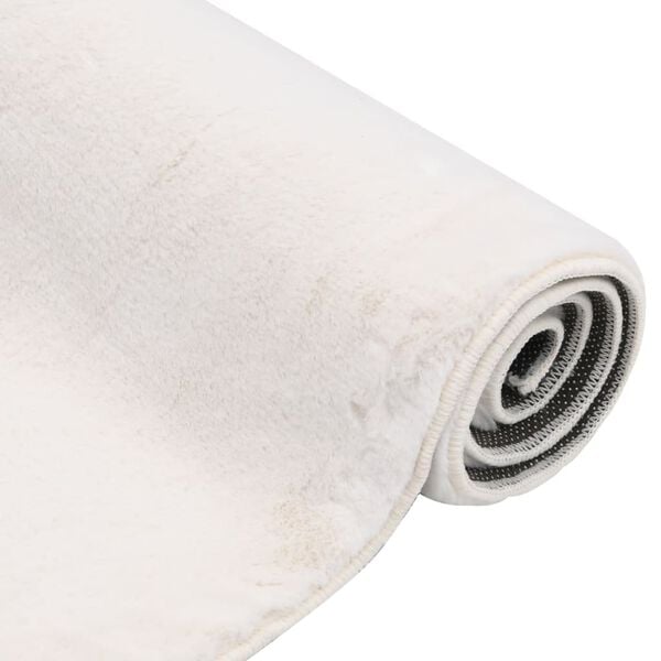 vidaXL Vloerkleed 180x270 cm kunstkonijnenbont cr&egrave;mekleurig