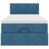 vidaXL Ottoman bed met matras en LED's 90x190cm fluweel donkerblauw